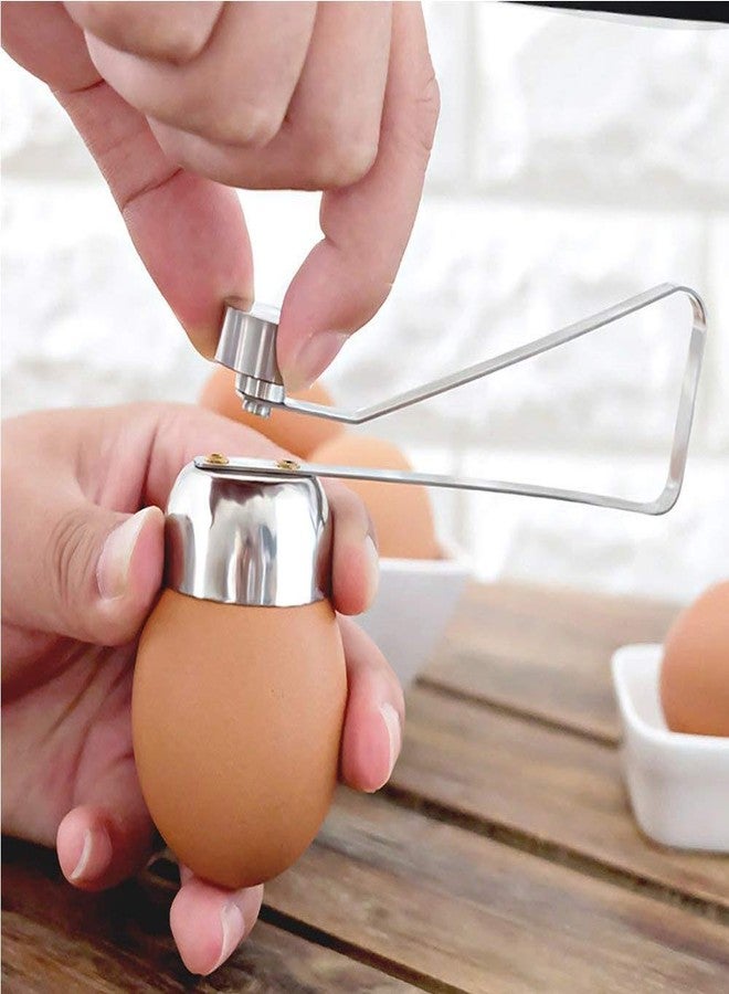 IShang Egg Cracker Topper Cutter, Stainless Steel Egg Opener Egg Shell Remover Poached Egg Separator Egg Whacker Egg Hammer Touch for Raw/Soft/Hard Boiled Egg (Cutter Diameter 1.38 in) - Image 5